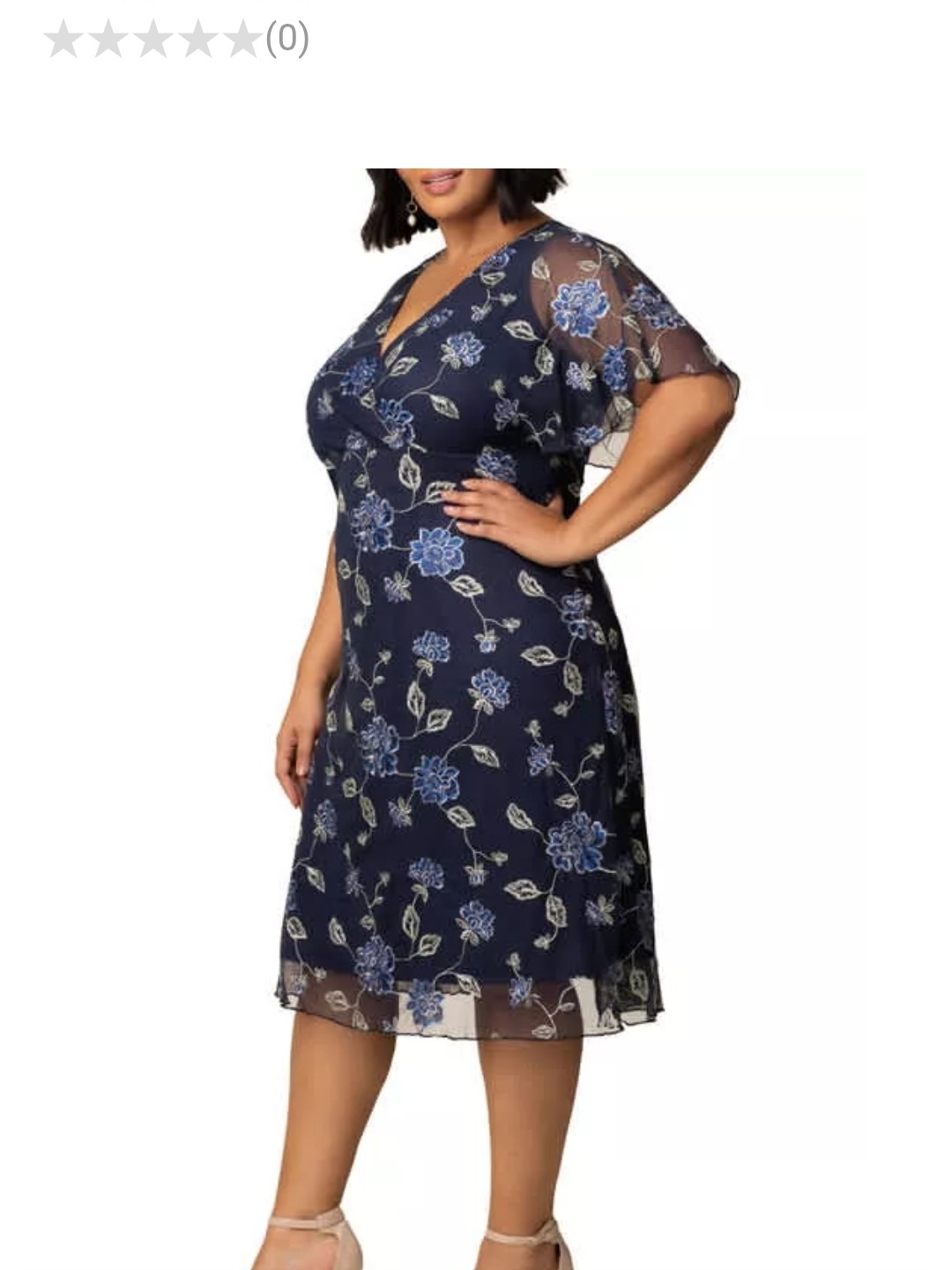 Kiyonna Plus Size Embellished Midi Cocktail Dress